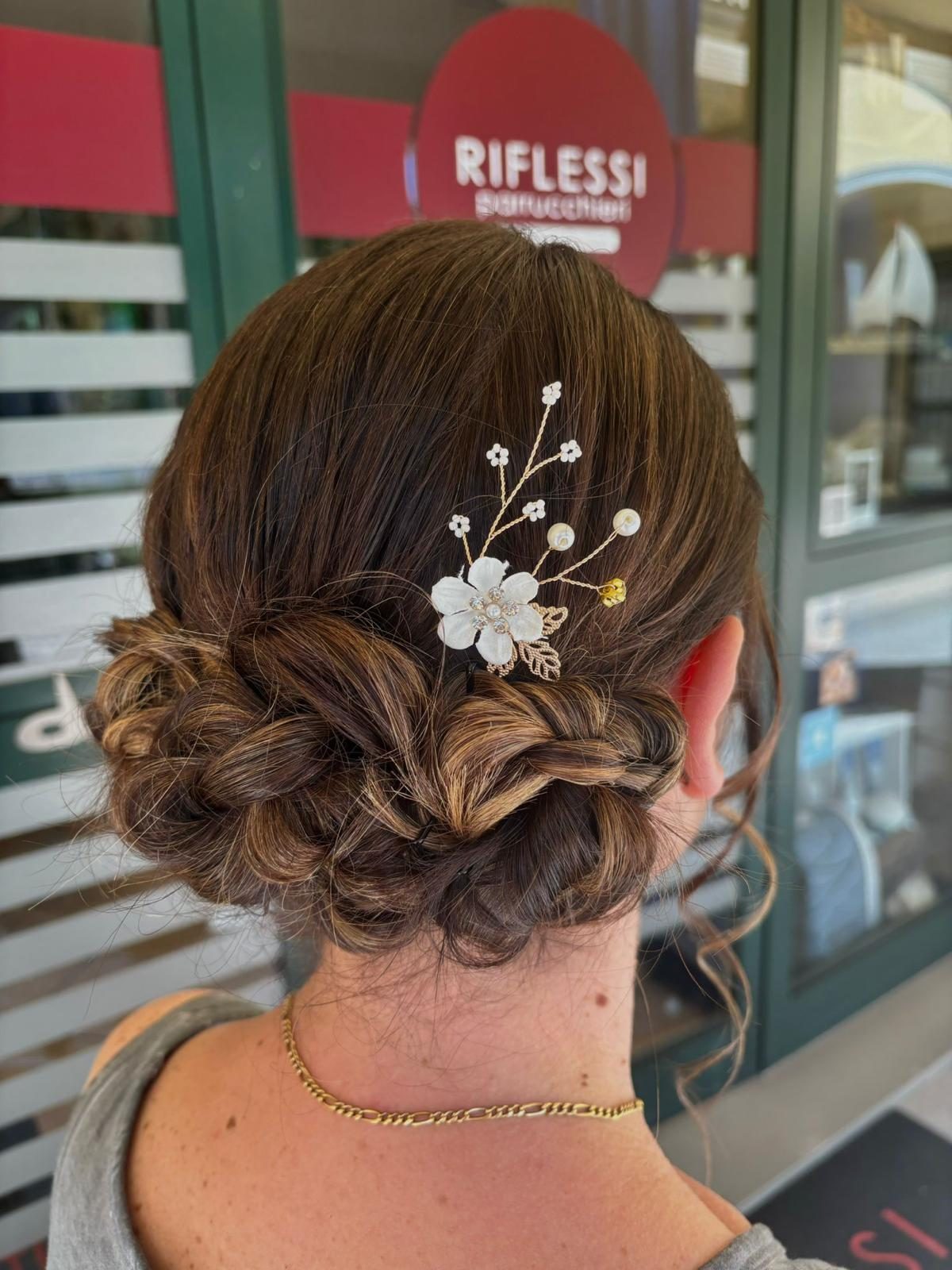 Acconciature Sposa e Cerimonia, lavoro realizzato nel salone Riflessi